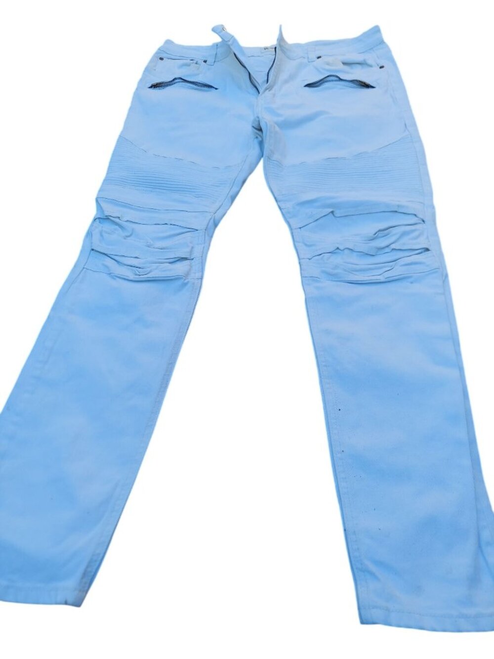 Victorious Womens White Moto Slim Fit Jeans W38 L32 1422